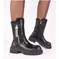 Love Lace Women's Stylish Ankle Boots with Drative Zipper & Warm Lining in Black | Size: 3.5