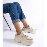 Love Lace Women's Sport Sneakers Ivett Hurtado Comfortable Low Top Rubber Sole in Beige | Size: 5.5
