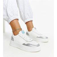 Love Lace Women's Sport Sneaker Suede Synthetic Lace Up Thick Rubber Sole in White | Size: 6.5