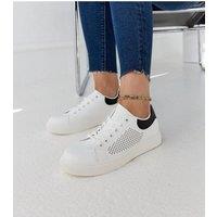 Love Lace Women's Semhar Openwork Lace Up Sneakers with Rubber Sole Lightweight in White | Size: 6.5