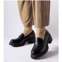 Love Lace Women's Classic Slip On Loafers Block Heel for Summer Daily Comfort in Black | Size: 6.5