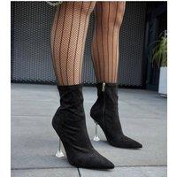 Love Lace Women's Ferguson Drative Heel Ankle Boots with Side Zip Comfort Fit in Black | Size: 7.5