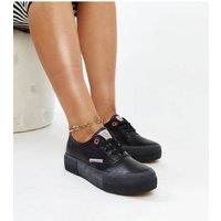 Love Lace Women's Cross Jeans Lace Up Sneakers Black Rubber Sole Everyday | Size: 4.5