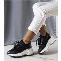 Love Lace Women's Wedge Sneaker Platform Shoes for Summer Comfort All Day in Black | Size: 6.5