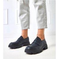 Love Lace Women's Classic Low Heel Moccasins with Rubber Sole Comfort Round Toe in Black | Size: 7.5
