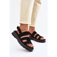 Love Lace Women's Cushioned Step In Sandals with Adjustable Buckle Strap in Black | Size: 5.5