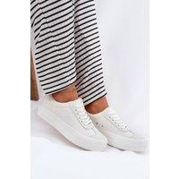 Love Lace Women's Big Star Platform Sneakers Textile Lace Up Everyday in White | Size: 8.5