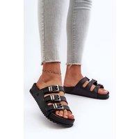 Love Lace Women's ZAXY Bubble Gum Scent Platform Flip Flops Adjustable Straps in Black | Size: 6.5