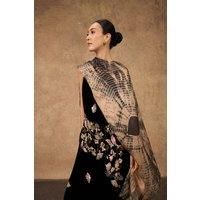 Silk and Bears Women's Copper & Black Marble Silk Scarf - Hand-Dyed Shibori Mulberry Silk Shawl Wrap, Artisan Gift | Size: 10-12
