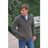 WoolOvers Men's Cotton Full Zip Fleece in Charcoal | Size: XL