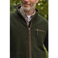 WoolOvers Men's Cotton Full Zip Fleece in Green | Size: Medium