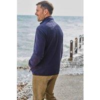 WoolOvers Men's Cotton Full Zip Fleece in Navy | Size: Large