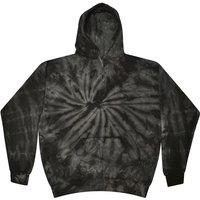 Colortone Men's Rainbow Tie Dye Pullover Hoodie in Jet Black | Size: 2XL