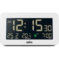 Braun Digital Alarm Clock in White