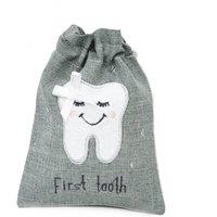 Peggy Wilkins First Tooth Keepsake Gift Pouch - Pink in Grey