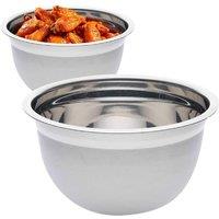 BARGAINS-GALORE 26cm German Stainless Steel Mixing Bowl Kitchen Salad Fruit Deep 5l in Silver