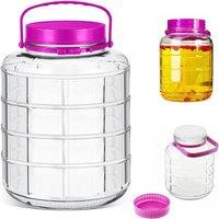 ATEK 5L Clear Glass Jar Premium Transparent Pickle Jar with Airtight Lid, Large Glass Food Storage Canister Preserving Kitchen Pantry