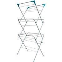 Crystals 3 Tier Folding Clothes Airer - For Laundry, Indoor & Outdoor in Silver | Size: 1 Pack