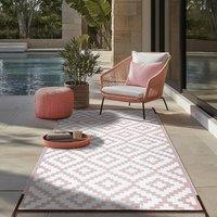 I Love Fancy Dress 6ft x 4ft Outdoor Rug for Garden Patio Waterproof Geometric Pattern in Pink | Size: 120 cm x 180 cm
