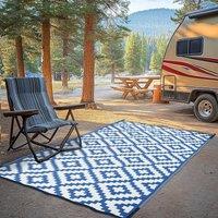 I Love Fancy Dress 6ft x 4ft Outdoor Rug for Garden Patio Waterproof Geometric Pattern in Blue | Size: 120 cm x 180 cm
