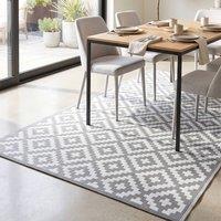 I Love Fancy Dress 6ft x 4ft Outdoor Rug for Garden Patio Waterproof Geometric Pattern in Grey | Size: 120 cm x 180 cm