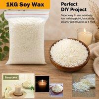 ATEK Soy Wax for Candle Making, 1KG Premium Candle Making Wax, 100% Natural, Cruelty Free Harmless & Pure Soy Wax Flakes in White
