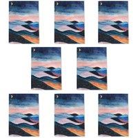 Wee Blue Coo Abstract Boho Landscape Starry Night Sky Folk Art Cards Pack of 8, A6 | Size: 8 pack