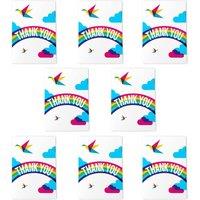 Wee Blue Coo Thank You Cards Rainbow Origami Birds Pack of 8 Notecard Blank A6 | Size: 8 pack
