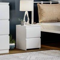 HD Designs Denver 2 Drawer Bedside Chest 400 x 295 x 295 mm in White