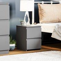 HD Designs Denver 2 Drawer Bedside Chest 400 x 295 x 295 mm in Grey