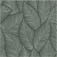 Muriva Denver Leaf Vinyl Wallpaper in Green