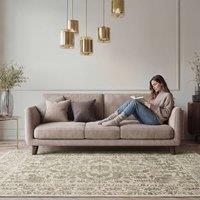 Kukoon Green Beige Living Room Area Rug Traditional Floral Medallion Runner | Size: 60 cm x 240 cm