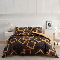 Pamposh Ultra Soft Duvet Cover Set Reversible with Zipper Closure in Black | Size: Single