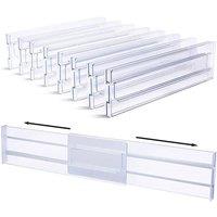 Nordara 8Pcs DIY Adjustable Drawer Divider Storage Organiser in Clear