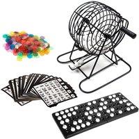 Nordara Traditional Bingo Game Set Wire Cage Ball Lotto Kit in Black | Size: 100 cm