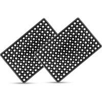 Nordara 2X Large Industrial NonSlip Rubber Ring Door Mat Outdoor in Black | Size: 100 cm x 110 cm