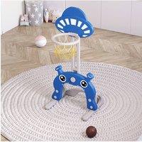 2-in-1 Toddler Basketball Hoop Football Goal Set in Blue