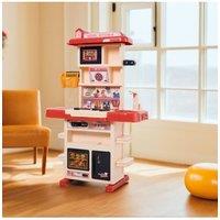 43-Piece Kids Pretend Play Kitchen Set in Red