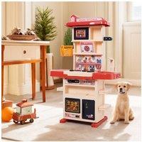H&O Direct Kids All-In-One Pretend Kitchen Playset 43PCS Accessories in Beige