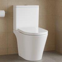 Bathroom Kingdom Ferrara Rimless Comfort Close Coupled Toilet With Soft Close Seat in White