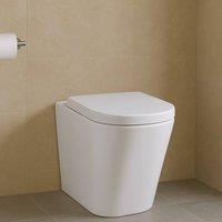 Bathroom Kingdom Milan Rimless Back To Wall Toilet With Soft Close Seat in White