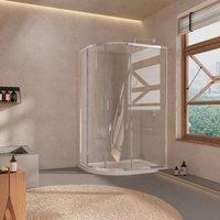 Bathroom Kingdom Shire Easy Clean 6mm Offset Quadrant Shower Enclosure 900mm in Silver