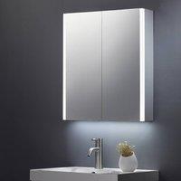 Bathroom Kingdom Beau Illuminated LED Mirror Cabinet 600x700mm in Silver
