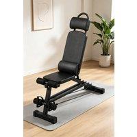 Adjustable Foldable Weight Bench with Resistance Bands in Black