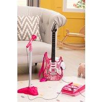Living and Home Electric Guitar Microphone Amplifier Toy Set in Pink