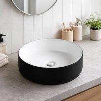 Bathroom Kingdom Orca Black & White Round Counter Top Basin 400mm