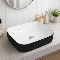 Bathroom Kingdom Orca Black & White Curved Counter Top Basin 355mm