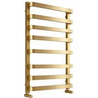 Bathroom Kingdom Hastings Brushed Brass Heated Towel Rail 800x500mm in Gold