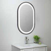 Bathroom Kingdom Martha Black Oval LED Mirror 500x800mm