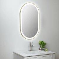 Bathroom Kingdom Martha Brushed Brass Oval LED Mirror 500x800mm in Gold